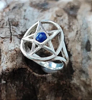 Anel Pentagrama Lápis Lazuli