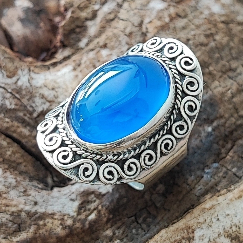 Anel Ágata Azul 08