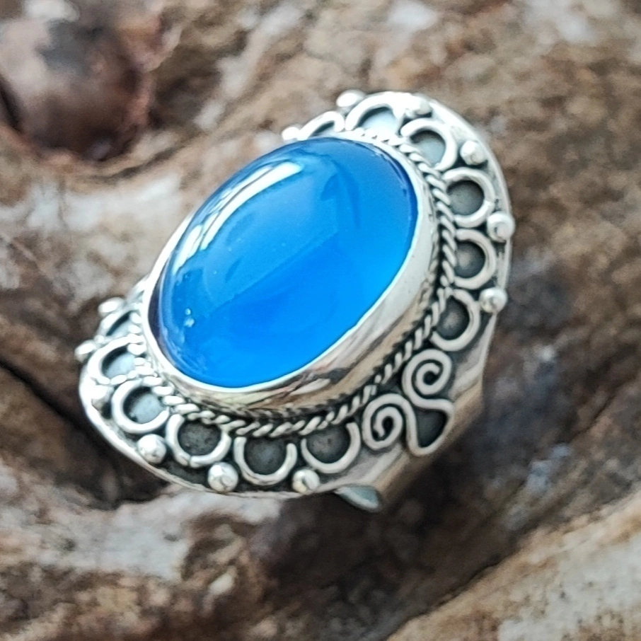 Anel Ágata Azul 06
