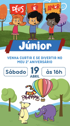 Convite Digital 3 palavrinhas - comprar online