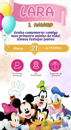 Imagem do Convite Interativo Mickey e Seus Amigos