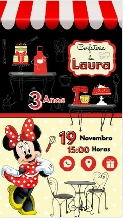 Convite Interativo Minnie Vermelha - Bucle