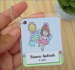Imagem do Etiqueta Chaveiro de Identificação Infantil Diversos Personalizado