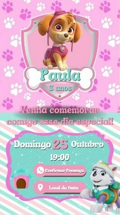 Convite Interativo Patrulha Canina na internet