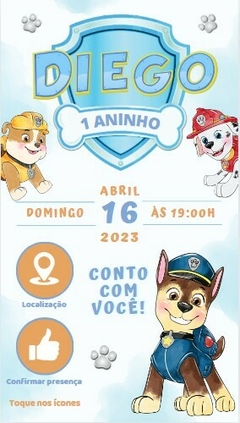 Convite Interativo Patrulha Canina - comprar online