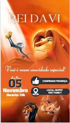 Convite Interativo Rei Leão na internet