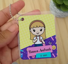 Etiqueta Chaveiro de Identificação Personalizado Aluninhas - Bucle
