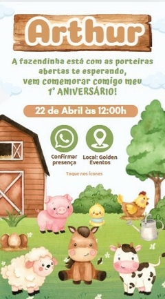 Convite Interativo Fazendinha na internet
