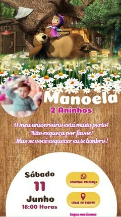 Convite Interativo Masha e o Urso na internet