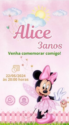 Convite Interativo Minnie Rosa na internet