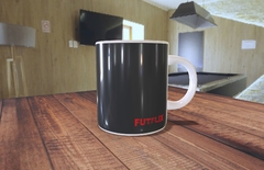 Caneca Futflix - Que fim levou? Fundo Preto na internet