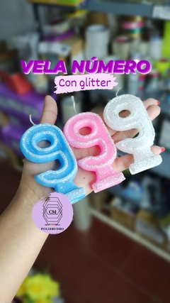 VELA NUMERO BRILLO