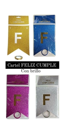 GUIRNALDA CARTEL FELIZ CUMPLEAÑOS CON BRILLO