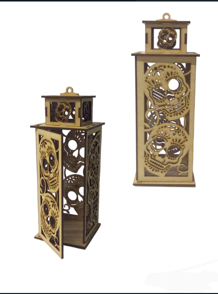 Lámpara día de muertos 7x7x20 MDF 3mm