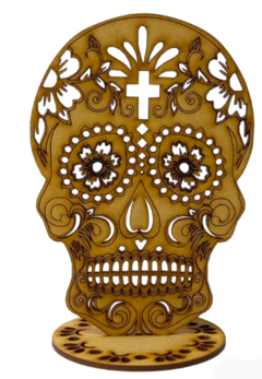 Cráneo 15 cms alto con base MDF 3mm - MORE MX