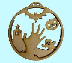 Set de 6 Esferas 2D 10cm diametro Halloween y día de muertos Falso vitral MDF 3mm