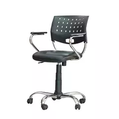 Silla Baires PVC con apoyabrazos CROMADO