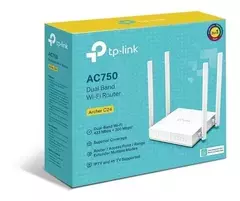 Router Tp-link Ac750 Dual Band 4 Antenas Color Blanco