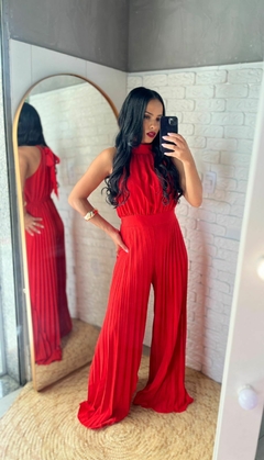 Macacão Plissado Vermelho