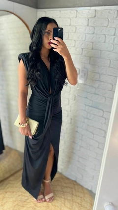 Vestido Vermelho Drapeado Luxo
