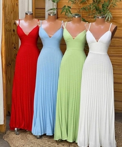 Vestido Plissado Verde - comprar online