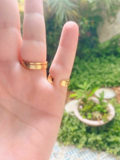 Anel folheado a ouro 18K dedinho ajustável - tm 08 - comprar online