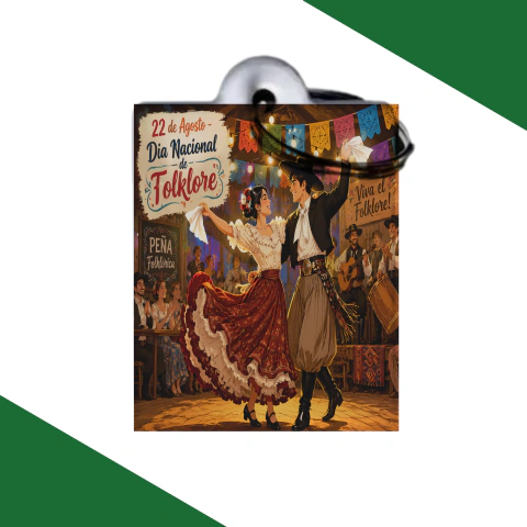 Llavero de Plástico - Cuadrado (10 Un.) - Dia Nacional del Folklore # 4