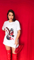 Camiseta estampada Lipstick & Lights na internet