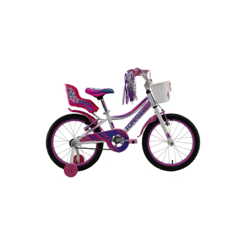 BICICLETA TOMASELLI R16 RIDER FULL NIÑA COLOR ROSA Y BLANCO