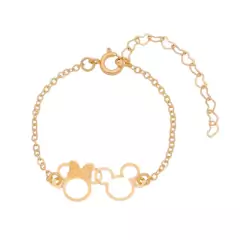 Pulseira Infantil com Pingente Mickey e Minnie
