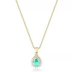 Colar Gota Cravejada Verde