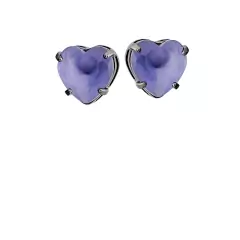 Brinco Aurora Boreal Coração Violeta Ródio Negro