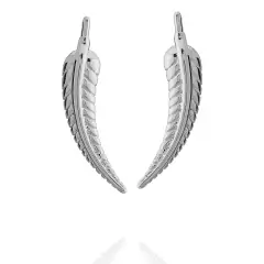 Brinco Ear Cuff Pena Ródio Claro