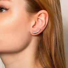 Brinco Ear Cuff Pena Ródio Claro - comprar online