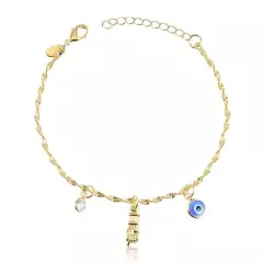 Pulseira Olho Grego e Figa