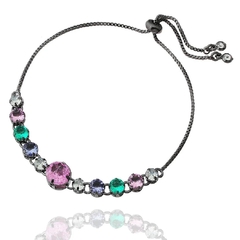 Pulseira Aurora Boreal Regulável Ródio Negro