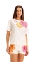 Blusa T-shirt Flores Bordadas - comprar online