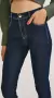 Calça Skinny Andreia Cós Intermediário Básica - Jeans Escuro - Vermelho 29