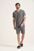 Pijama Masculino Verão Aberto Com Botões Mescla Médio