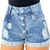 Short Jeans Feminino com Barra Dobrada Estilo Blogueira Gringa