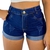 Short Jeans Feminino com Barra Dobrada Estilo Blogueira Gringa