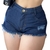 Short Jeans Feminino com Barra Desfiada Estilo Detonado Blogueira Gringa