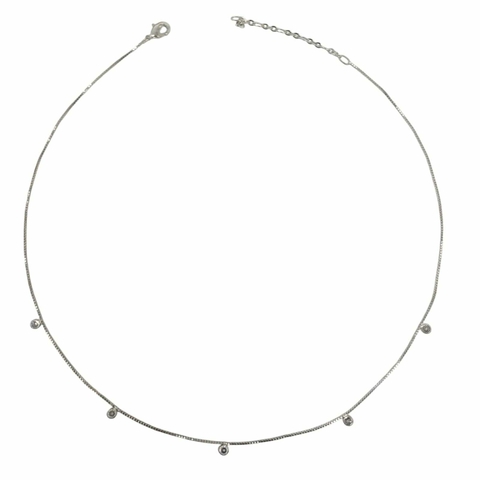Gargantilha com Zircônias Cristal Salpicadas