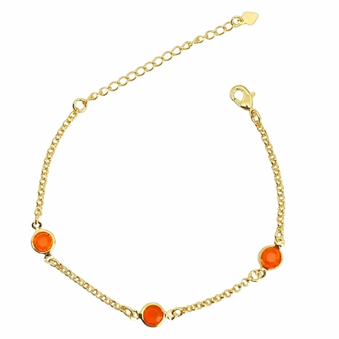 Pulseira com Zircônia Colours Laranja Salpicadas