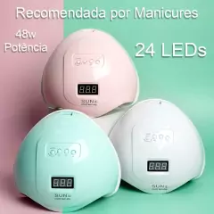 Cabine Sun 5 Led/UV Digital 48w Bivolt Sun 24 Leds Unhas Gel Acrígel Profissional na internet