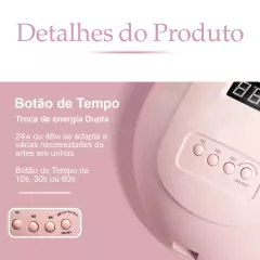 Imagem do Cabine Sun 5 Led/UV Digital 48w Bivolt Sun 24 Leds Unhas Gel Acrígel Profissional