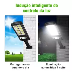 Mini Luminária Solar 120 Cob Poste Rua Parede Refletor Sensor Presença Movimento Prova D' Água - loja online