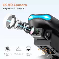 Imagem do Dobrável Dual Camera Drone, E99, K3 Pro, HD 4K, Modo de espera alto, Mini RC, W