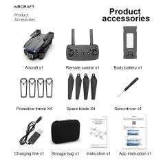 Dobrável Dual Camera Drone, E99, K3 Pro, HD 4K, Modo de espera alto, Mini RC, W - IKKYSHOP