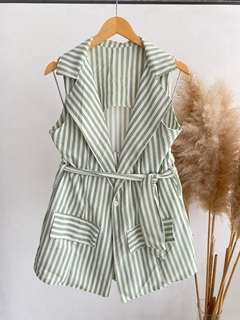 Conjunto listrado colete na internet